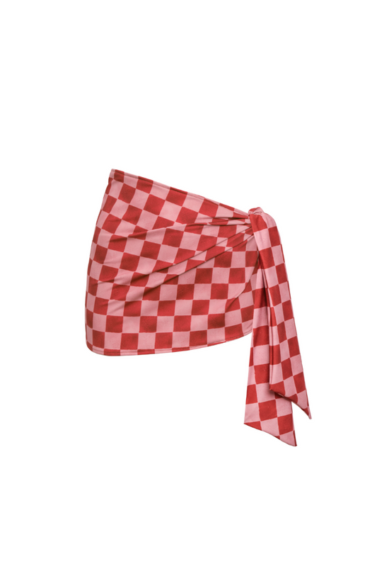 Saskia Red Checkers Mini Skirt