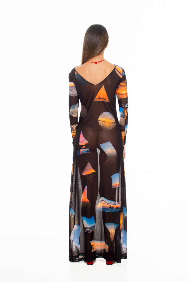 Sunsets' Mesh Long Dress
