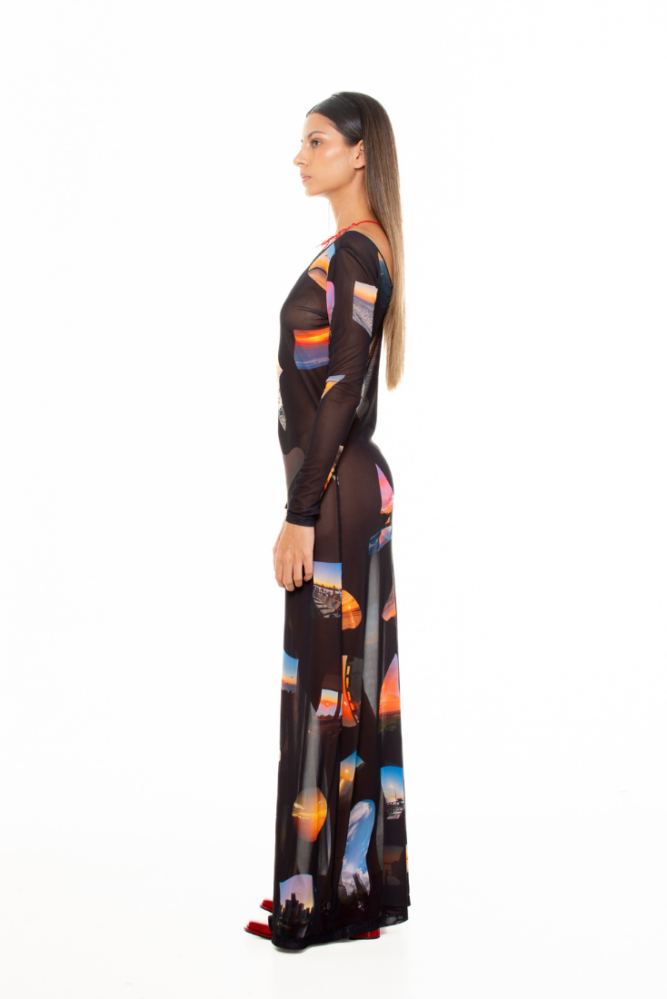 Sunsets' Mesh Long Dress