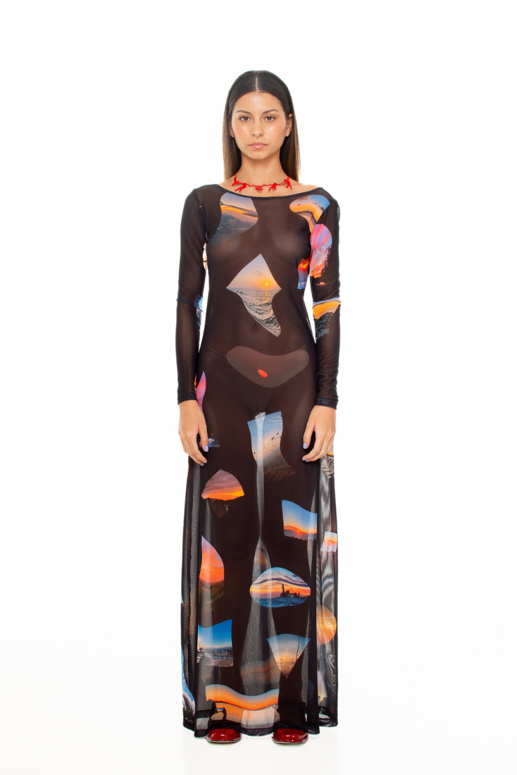 Sunsets' Mesh Long Dress