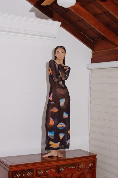 Sunsets' Mesh Long Dress
