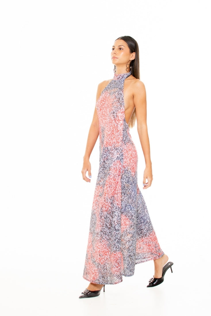 Red Roses' Sequins Dress