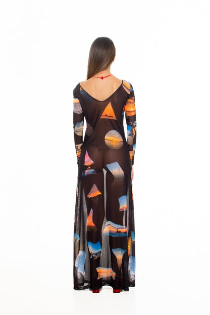 Sunsets' Mesh Long Dress