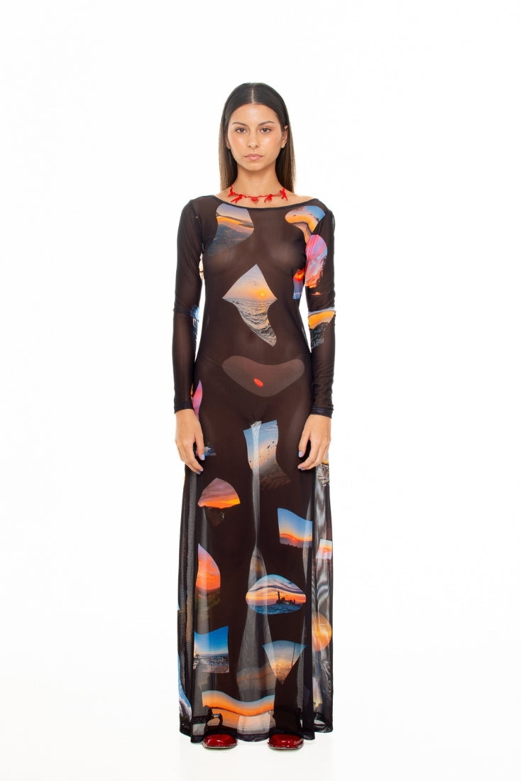 Sunsets' Mesh Long Dress