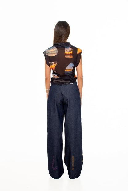 Sunsets' Funnel Neck Top