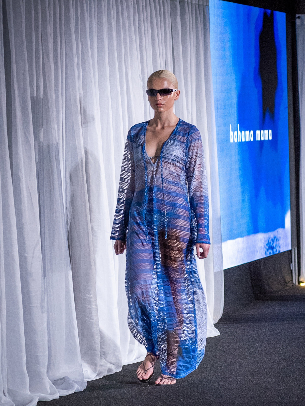 The Titipan mesh cover-up by Bahama Mama on the runway at a brand presentation
