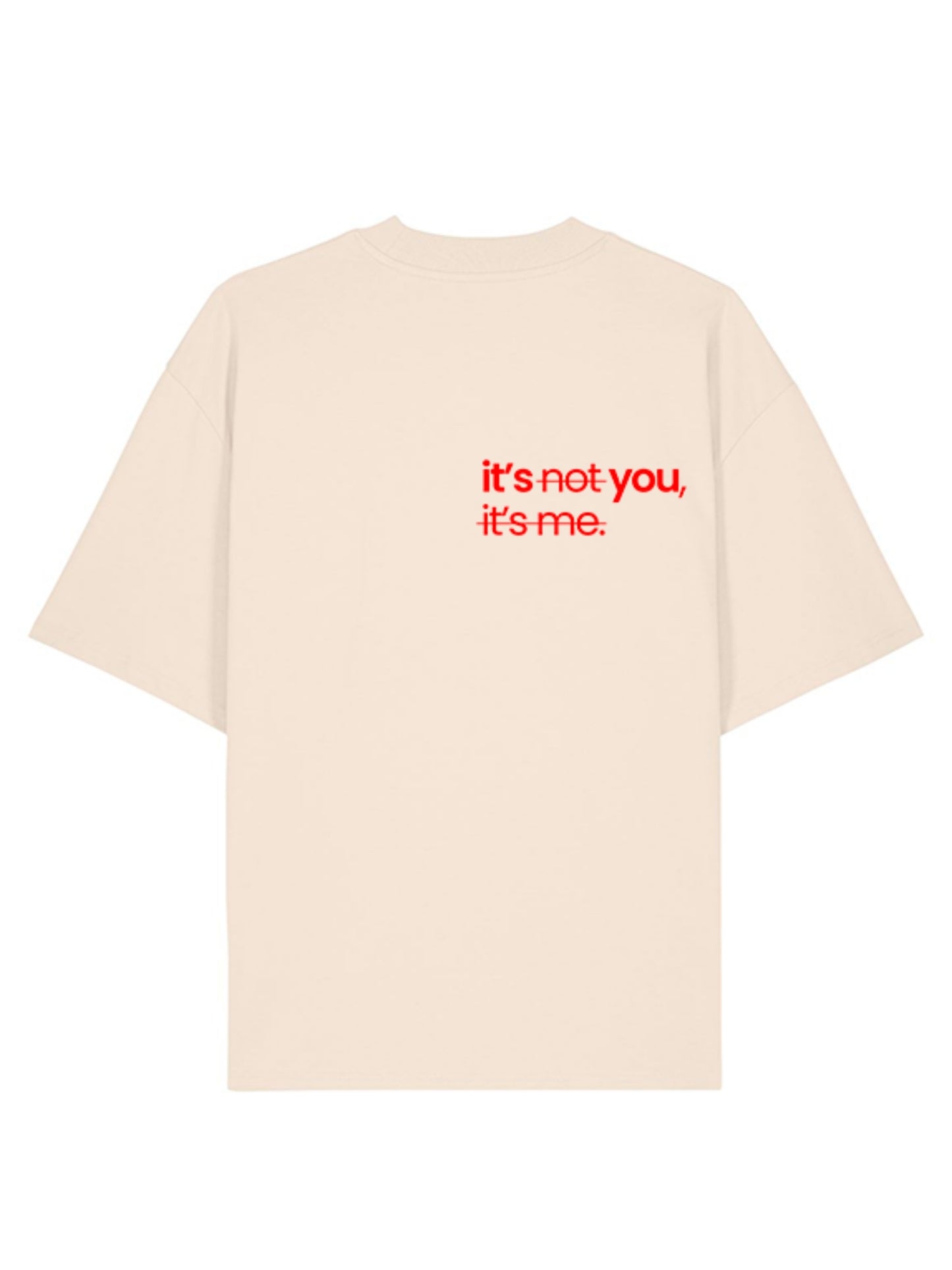 Back of the Limited Edition CR T-shirt by Corazon Roto in Cream with the red slogan print