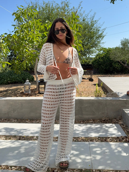 Siro Ivory Knitted Pants