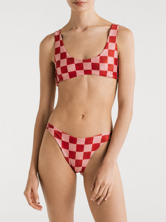 Lu Red Checkers Top