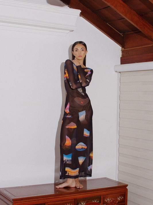 Sunsets' Mesh Long Dress