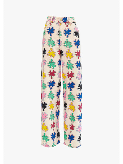 Product shot of the SIXXTA Amulet Chill Jeans in printed cream denim